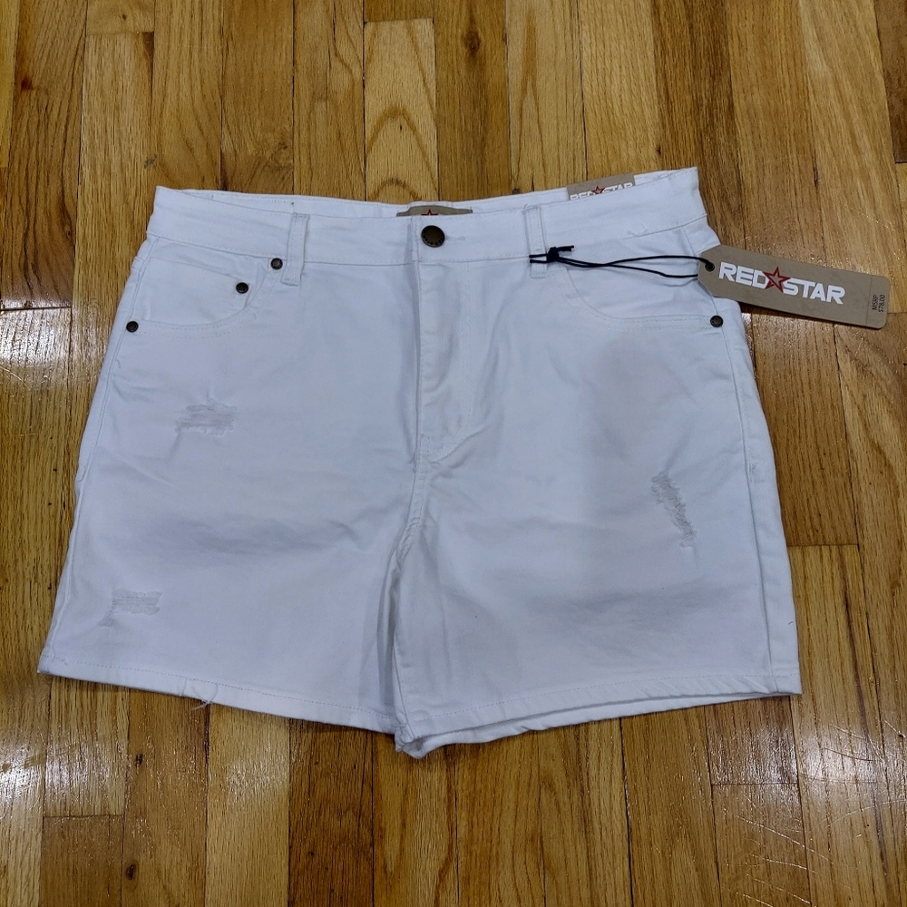NWT RED STAR Women's White Jean Shorts (Size: 12/31)